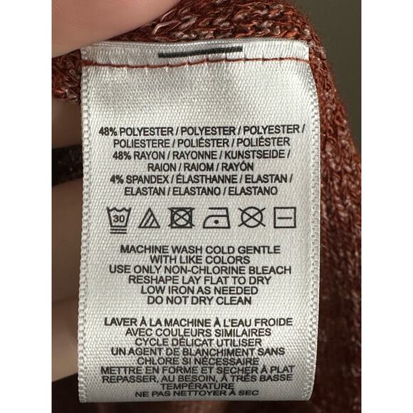 We The Free 'Beatnik Hacci' Long Sleeve Cowl Neck Orange Pullover Sweater Size M - Picture 6 of 7